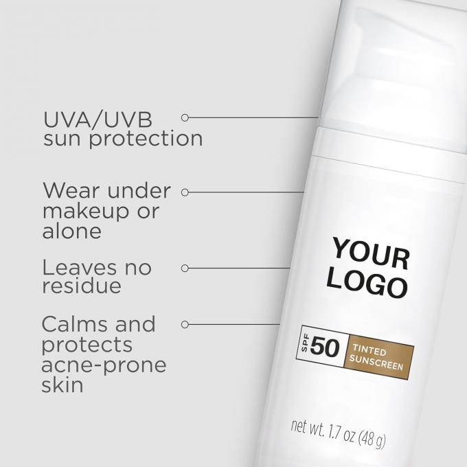 サポート プライベート ラベル 顔色 防日用 SPF 50 亜鉛酸化チタン二酸化物 1