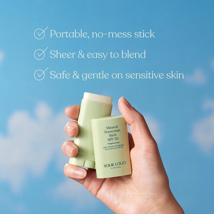 プライベート・レーベル ミネラル・サンスクリーム・スティック SPF 50 防水 ブロードスペクトル UVA/UVB 保護 1